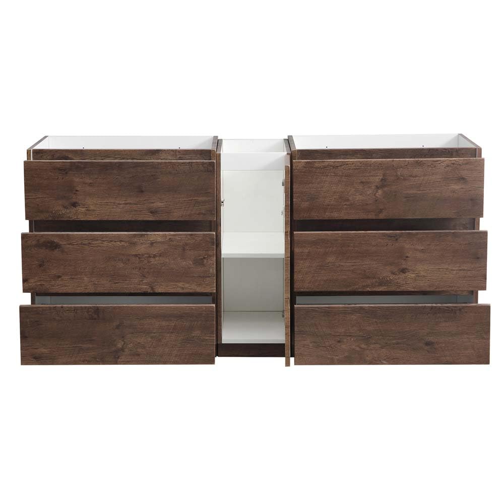 Fresca FCB93-301230RW-D Fresca Lazzaro 72" Rosewood Free Standing Double Sink Modern Bathroom Cabinet