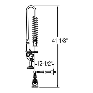 Elkay Low Flow Solid Brass Commercial Kitchen Faucet with No Swivel Spout and Stainless Steel Sprayer, Single Hole Mount
