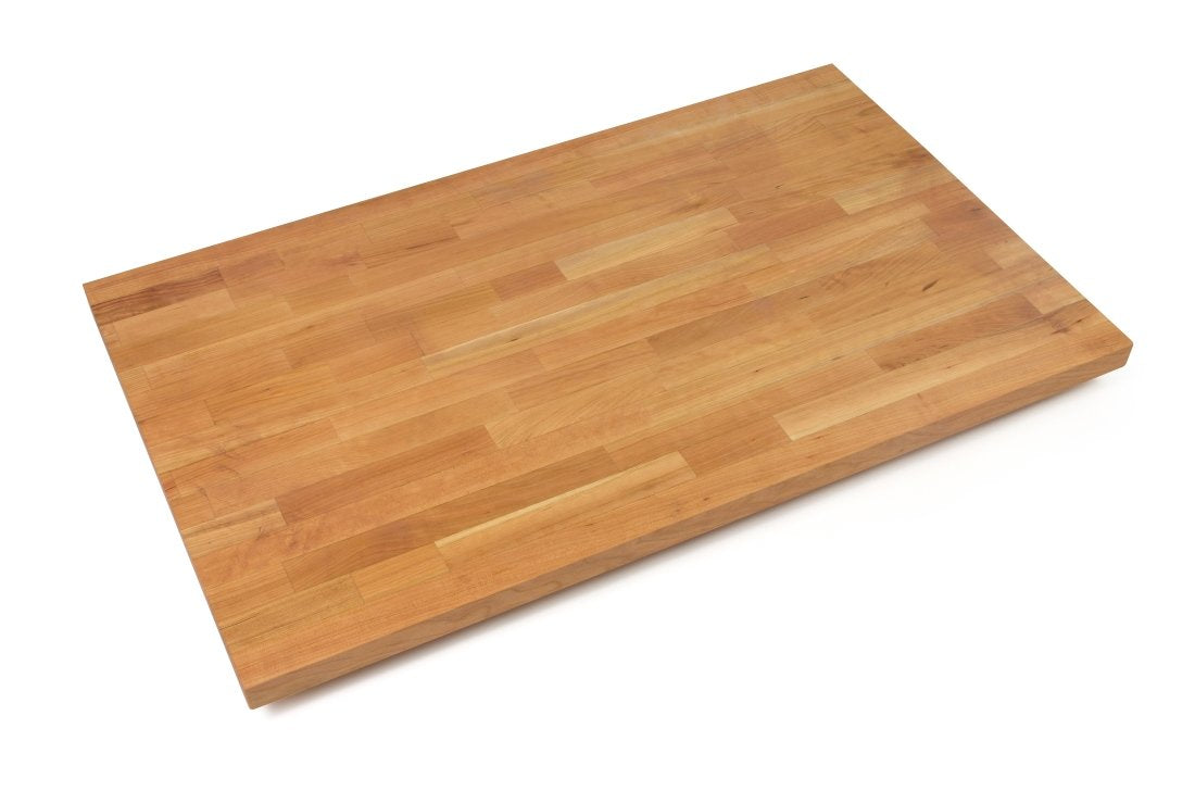 John Boos CHYKCT2-12130-O Edge-Grain Cherry Butcher Block Countertop - 2-1/4" Thick, 121"L x 30"W, Natural Oil