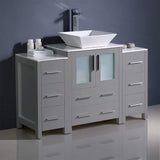 Fresca FCB62-122412WH-CWH-V Fresca Torino 48" White Modern Bathroom Cabinets w/ Top & Vessel Sink