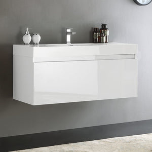 Fresca FCB8011GO-I Fresca Mezzo 48" Gray Oak Wall Hung Modern Bathroom Cabinet w/ Integrated Sink