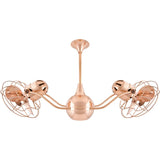 Matthews Fan VB-CP-MTL Vent-Bettina 360° dual headed rotational ceiling fan in polished copper finish with metal blades.