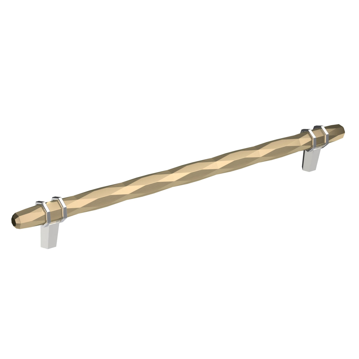 Amerock Cabinet Pull Golden Champagne/Polished Chrome 10-1/16 inch (256 mm) Center-to-Center London 1 Pack Drawer Pull Drawer Handle Cabinet Hardware