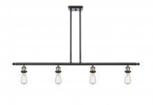 Innovations Lighting Ballston Large Cone LED 48 inch Black Antique Brass Island Light Ceiling Light in Seedy Glass 916-4I-BAB-G44-LED