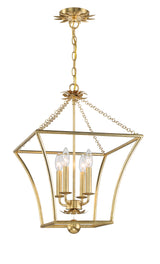 Broche 4 Light Antique Gold Mini Chandelier 516-GA