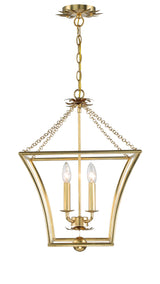 Broche 4 Light Antique Gold Mini Chandelier 516-GA