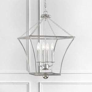 Broche 4 Light Antique Silver Mini Chandelier 516-SA