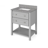Jeffrey Alexander VKITADL30GRBOR 30" Grey Adler Vanity, Boulder Cultured Marble Vanity Top, undermount rectangle bowl