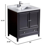 Fresca FCB2030ES-CWH-U Espresso Bathroom Cabinet