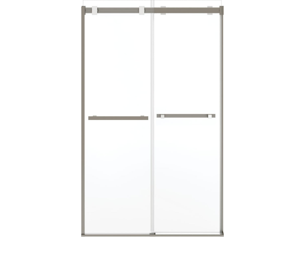 MAAX 136956-810-290-000 Duel Alto 44-47 X 78 in. 8mm Bypass Shower Door for Alcove Installation with GlassShield® glass in Brushed Nickel & Matte White