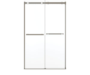 MAAX 136956-810-290-000 Duel Alto 44-47 X 78 in. 8mm Bypass Shower Door for Alcove Installation with GlassShield® glass in Brushed Nickel & Matte White
