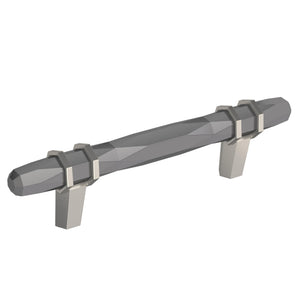 Amerock Cabinet Pull Black Chrome/Satin Nickel 3-3/4 inch (96 mm) Center-to-Center London 1 Pack Drawer Pull Drawer Handle Cabinet Hardware