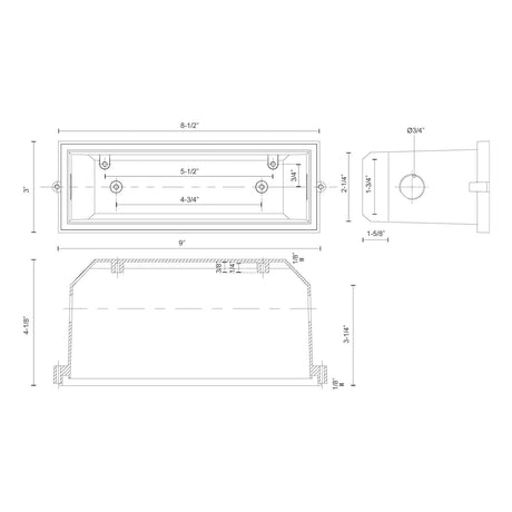 Kuzco ER7110-CBOX CONCRETE BOX FOR ER7110-BK/GY