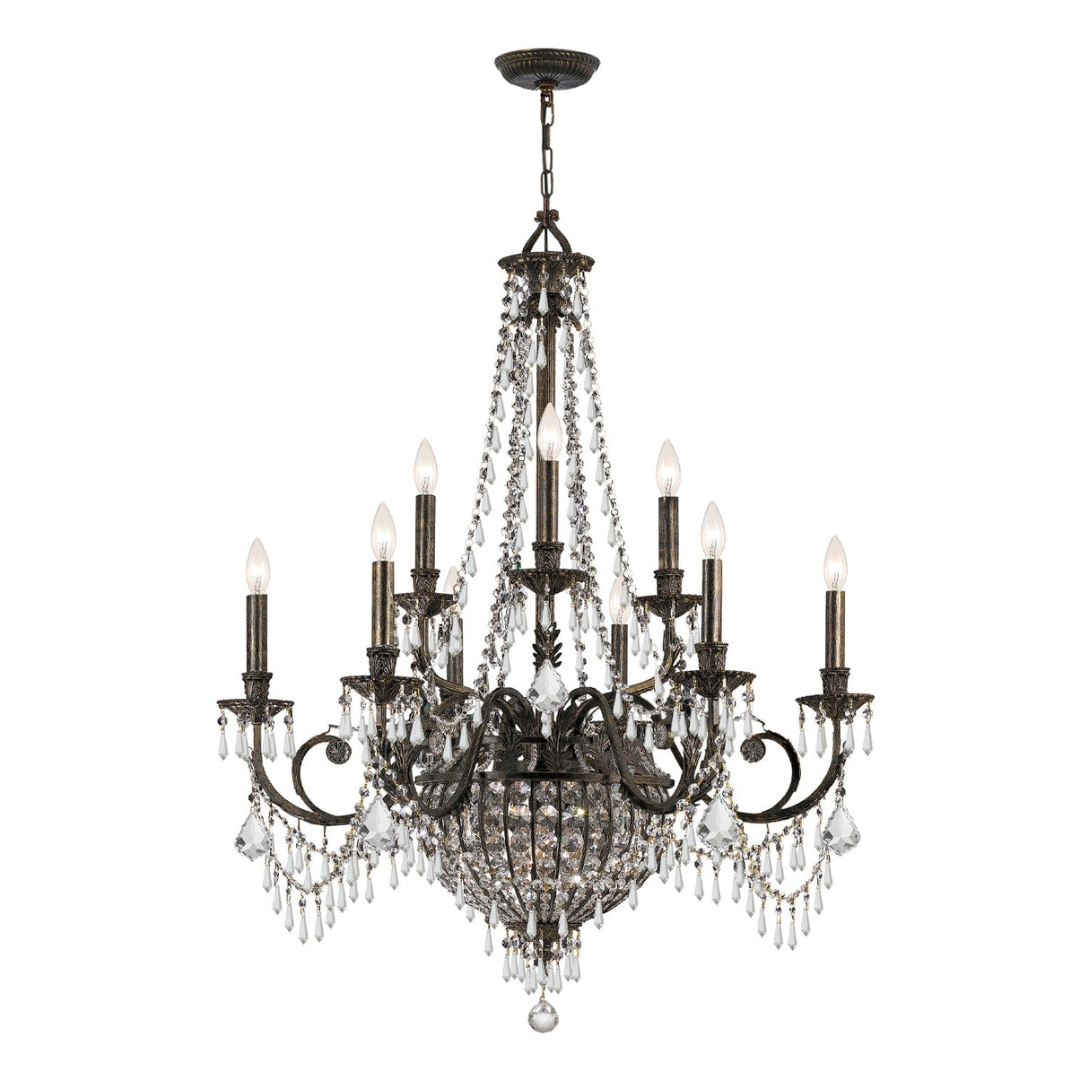 Vanderbilt 12 Light Hand Cut Crystal English Bronze Chandelier 5168-EB-CL-MWP