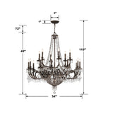 Vanderbilt 23 Light Hand Cut Crystal English Bronze Chandelier 5169-EB-CL-MWP