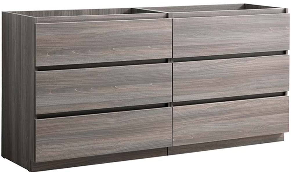 Fresca FCB93-3030MGO-D Fresca Lazzaro 60" Gray Wood Free Standing Double Sink Modern Bathroom Cabinet