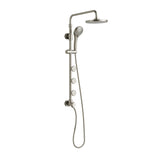 PULSE ShowerSpas 1028-BN Lanikai Shower System with 8" Rain Showerhead, 3 Dual-Function Body Spray Jets, 5-Function Hand Shower, Brushed Nickel, 2.5 GPM