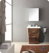 Fresca FCB8525RW Fresca Milano 26" Rosewood Modern Bathroom Cabinet