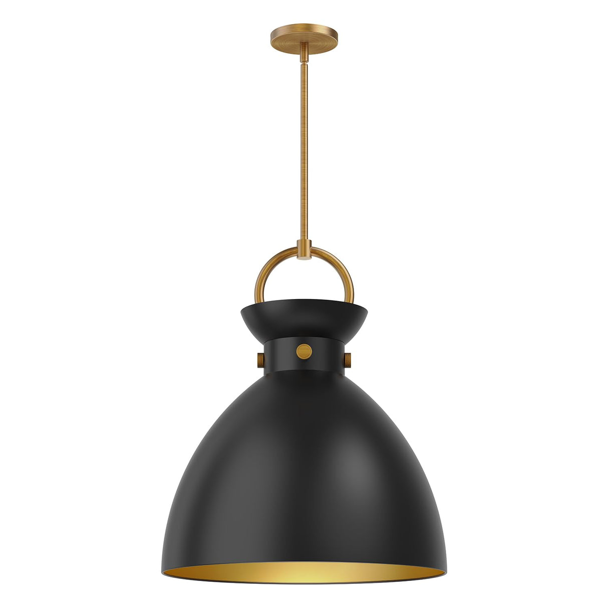 Alora PD411318AGMB WALDO 18" PENDANT AGED GOLD MATTE BLACK E26 60W