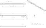 Jeffrey Alexander 845-305BNBDL 305 mm Center-to-Center Brushed Pewter Square Dominique Cabinet Bar Pull