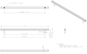 Jeffrey Alexander 845-305BNBDL 305 mm Center-to-Center Brushed Pewter Square Dominique Cabinet Bar Pull