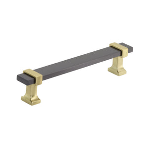 Amerock Cabinet Pull Black Chrome/Brushed Gold 5-1/16 inch (128 mm) Center to Center Overton 1 Pack Drawer Pull Drawer Handle Cabinet Hardware