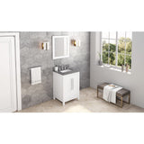 Jeffrey Alexander VKITCAD24WHSGR 24" White Cade Vanity, Steel Grey Cultured Marble Vanity Top, undermount rectangle bowl