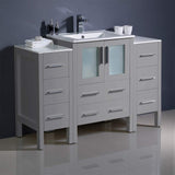 Fresca FCB62-122412WH-I Fresca Torino 48" White Modern Bathroom Cabinets w/ Integrated Sink