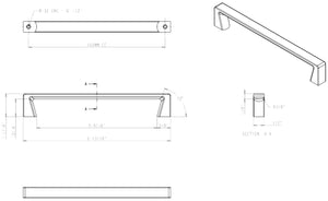 Jeffrey Alexander 177-160BNBDL 160 mm Center-to-Center Brushed Pewter Square Boswell Cabinet Pull