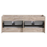 Fresca FCB9260RNW-D Fresca Catania 60" Rustic Natural Wood Wall Hung Double Sink Modern Bathroom Cabinet