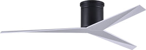 Matthews Fan EKH-BK-WH Eliza-H 3-blade ceiling mount paddle fan in Matte Black finish with gloss white ABS blades.