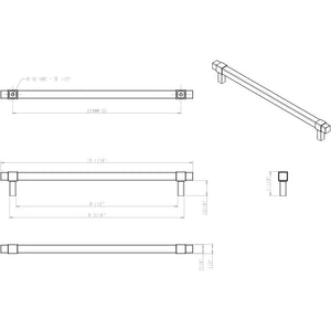 Jeffrey Alexander 293-224MB 224 mm Center-to-Center Matte Black Square Zane Cabinet Pull