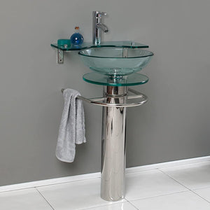 Fresca CMB1019-V Fresca Ovale 24" Modern Glass Bathroom Pedestal