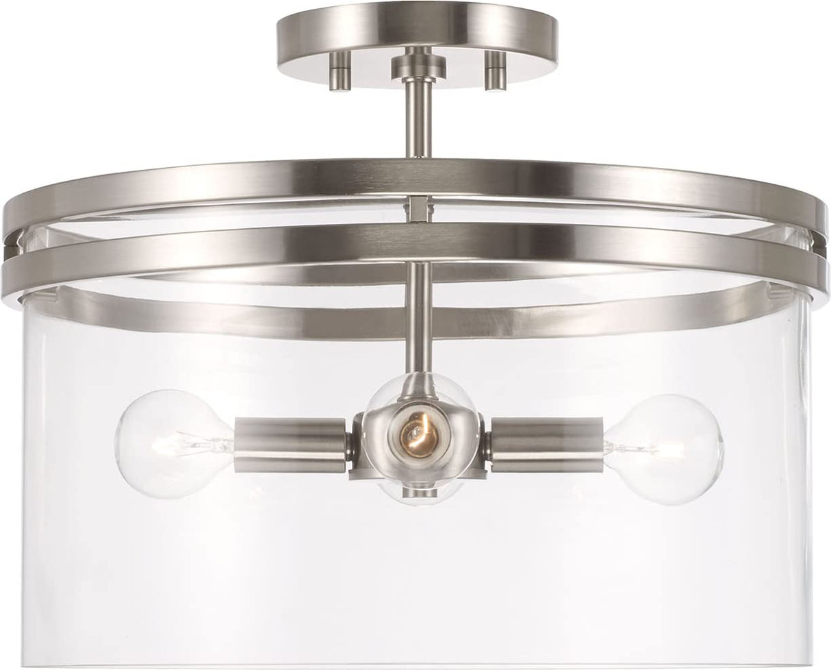 Capital Lighting 248741BN Fuller 4 Light Dual Mount Semi-Flush/Pendant Brushed Nickel