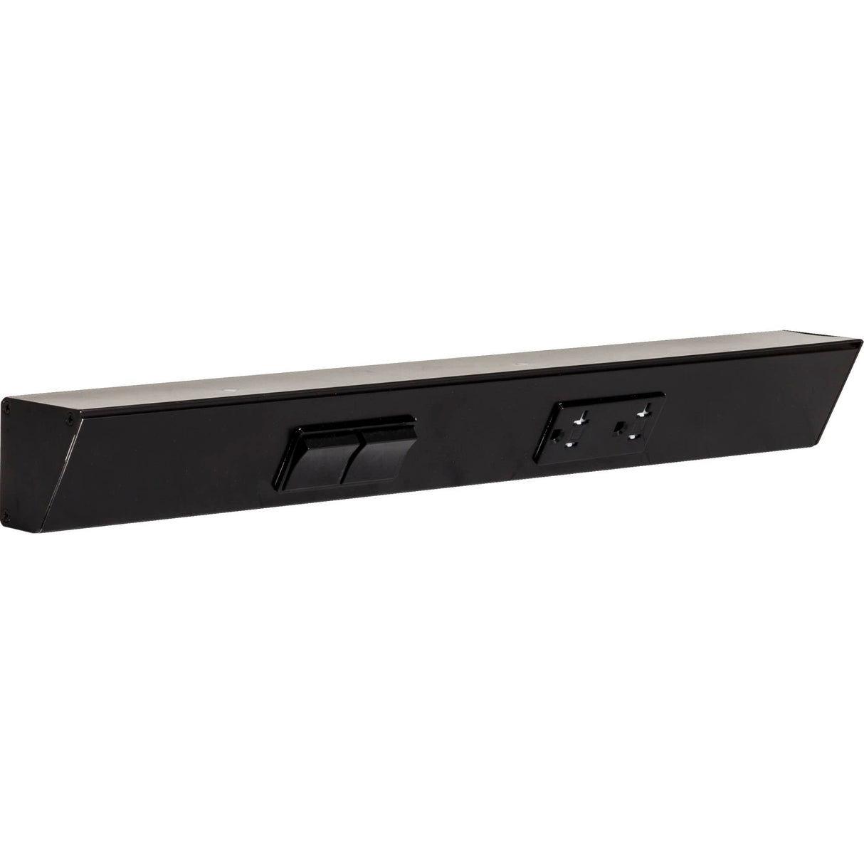 Task Lighting TRS18-2B-BK-LS 18" TR Switch Series Angle Power Strip, Left Switches, Black Finish, Black Switches and Receptacles