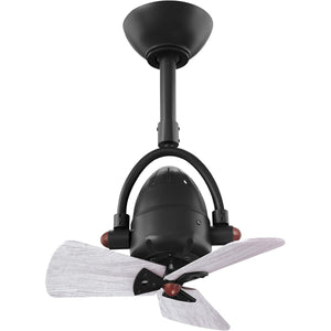 Matthews Fan DI-BK-WDBW Diane oscillating ceiling fan in Matte Black finish with solid barn wood blades.