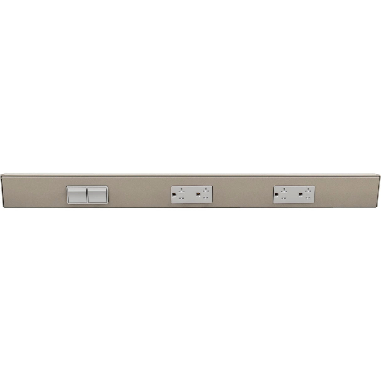 Task Lighting TRS24-3G-SN-LS 24" TR Switch Series Angle Power Strip, Left Switches, Satin Nickel Finish, Grey Switches and Receptacles