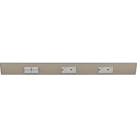 Task Lighting TRS24-3G-SN-LS 24" TR Switch Series Angle Power Strip, Left Switches, Satin Nickel Finish, Grey Switches and Receptacles