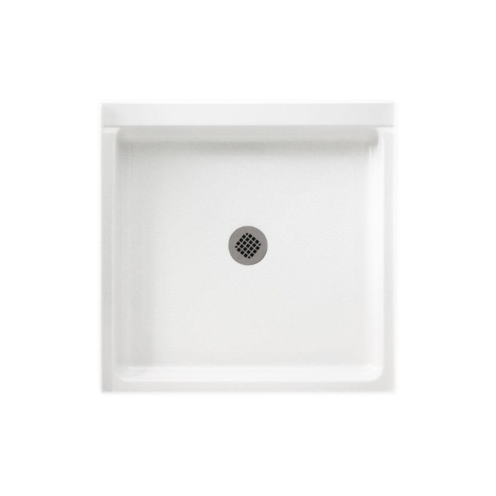 Swanstone SS-3636 36 x 36 Swanstone Alcove Shower Pan with Center Drain in White SF03636MD.010
