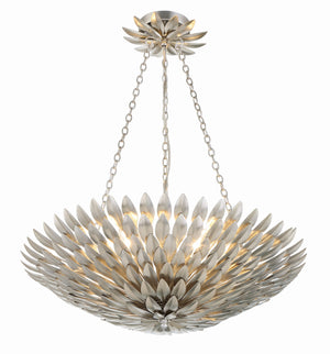 Broche 6 Light Antique Gold Leaf Chandelier 517-GA