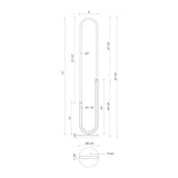Kuzco FL95150-BK HURON 50" FL Black 120V Touch dimmer LED 3000K 90CRI 21W