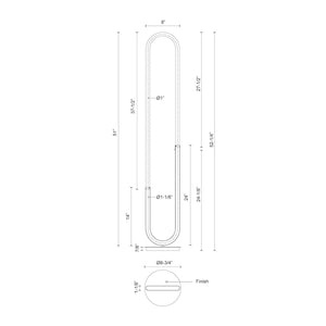 Kuzco FL95150-BG HURON 50" FL Brushed Gold 120V Touch dimmer LED 3000K 90CRI 21W