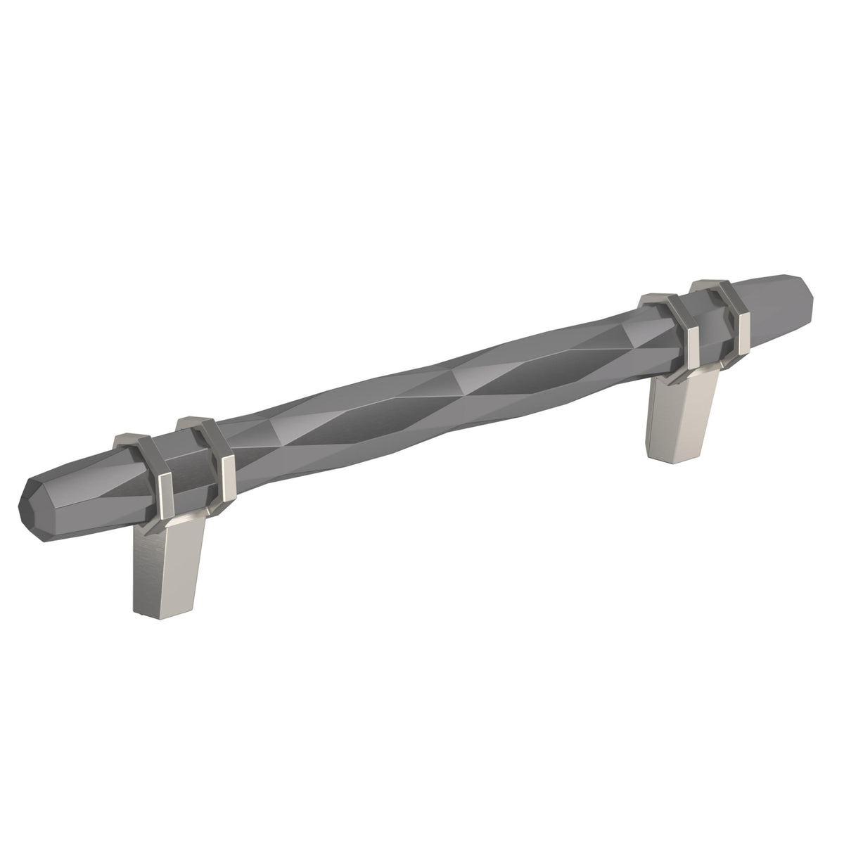 Amerock Cabinet Pull Black Chrome/Satin Nickel 5-1/16 inch (128 mm) Center-to-Center London 1 Pack Drawer Pull Drawer Handle Cabinet Hardware