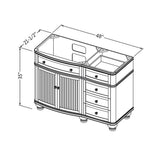 Jeffrey Alexander VN2COM-48-WH-NT 48" White Compton Vanity
