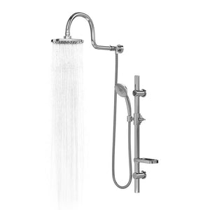 PULSE ShowerSpas 1019-CH Aqua Rain Shower System with 8" Rain Showerhead, 5-Function Hand Shower, Adjustable Slide Bar and Soap Dish, Polished Chrome Finish