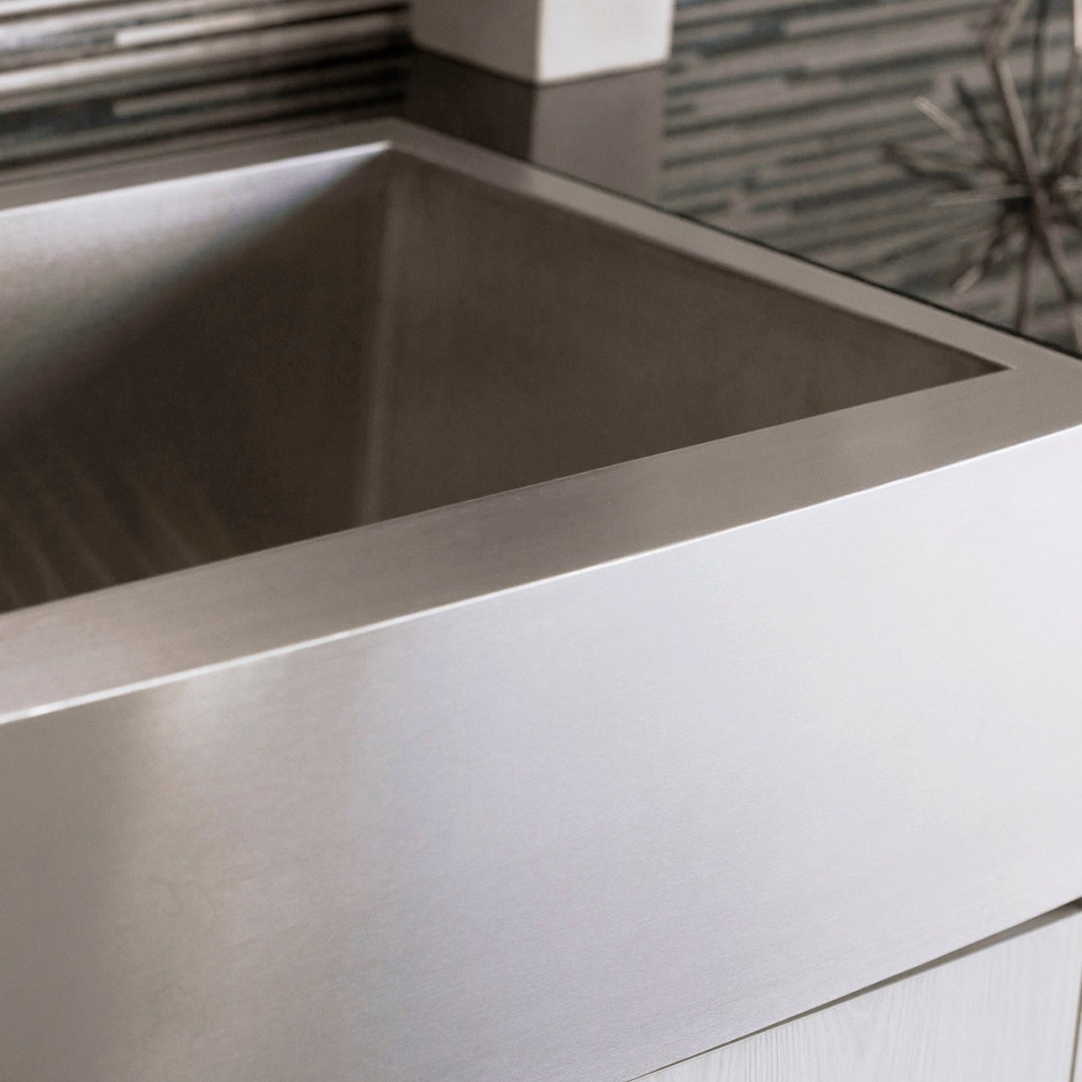 DAX Stainless Steel Farmhouse Top Mount Kitchen Sink, Brushed Stainless Steel DAX-SQ-3321