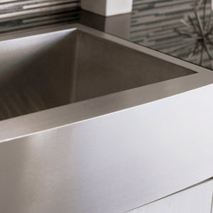 DAX Stainless Steel Farmhouse Top Mount Kitchen Sink, Brushed Stainless Steel DAX-SQ-3321
