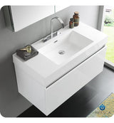 Fresca FCB8010WH Fresca Mezzo 39" White Modern Bathroom Cabinet