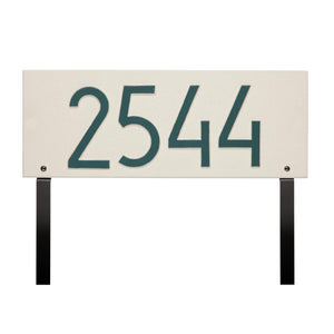 Whitehall 3904L4 - Mid-Century Modern Rectangle Plaque, Standard Lawn 1-line