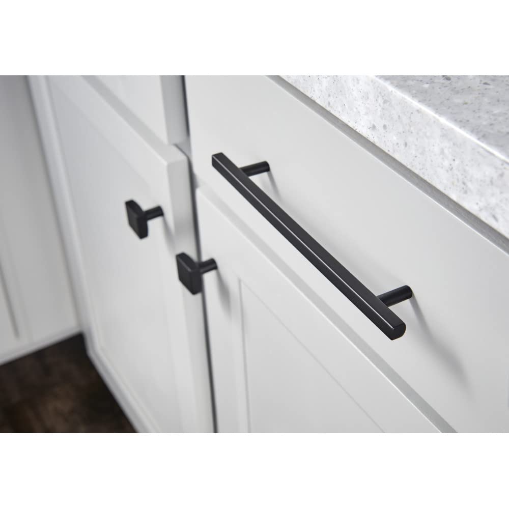 Jeffrey Alexander 845-305MB 305 mm Center-to-Center Matte Black Square Dominique Cabinet Bar Pull